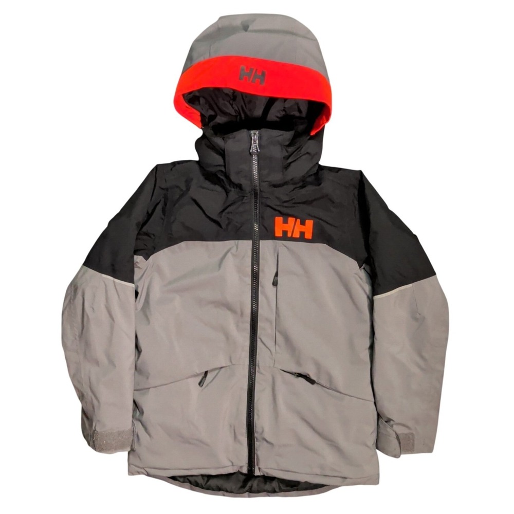 Helly Hansen Kids Snow Jacket Youth Size 128/8 Gray Insulated Winter Outdoor